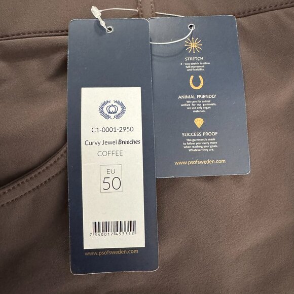 PS Of Sweden Curvy Jewel Breeches Riding Tights Size EU 50 Brown NWT PT-2575 - Picture 11 of 14